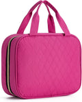 Travel Toiletry Bag for Women, Large Hanging Makeup Cosmetic Bag, Rose Red