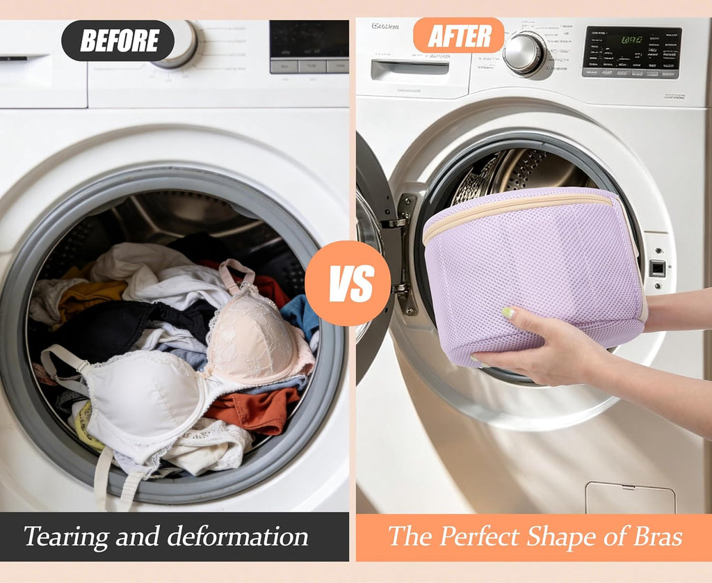 Bra Washing Bag for Delicates, Shape-Retaining, 2 Pack Lingerie Laundry Bag