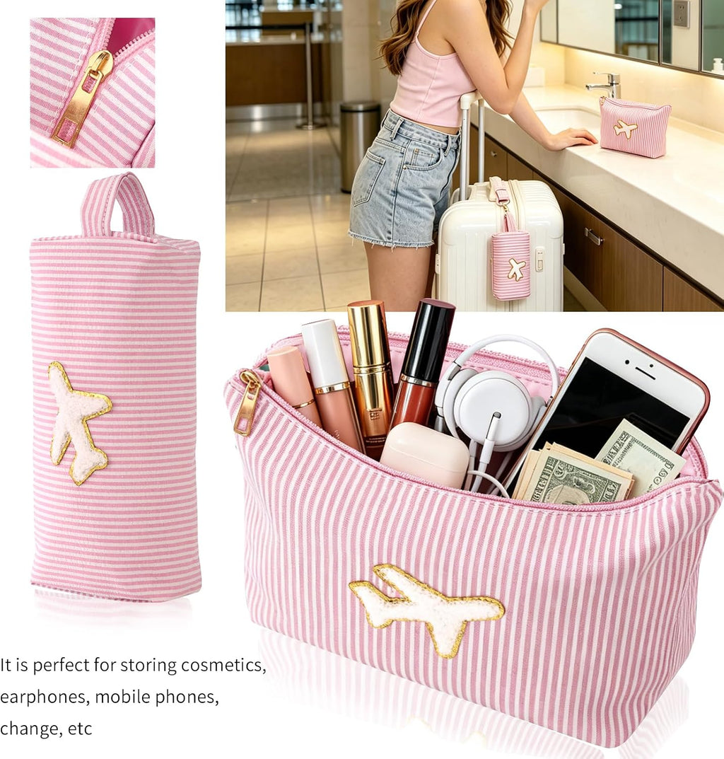 Travel Gifts for Women，Long Flight Essentials，Traveling Essentials for Women，International Travel Items Inclue Blanket with Bag，Neck Pillow，Makeup Storage Bag，Etc