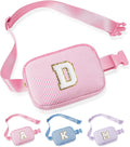YOOLIFE Initial Belt Bag Crossbody Bag for Girls Kids Birthday Gifts Pink D