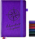 PAIBAS A5 Lined Journal, Leather Bound Notebook for Work & Travel 5.8"×8.5"