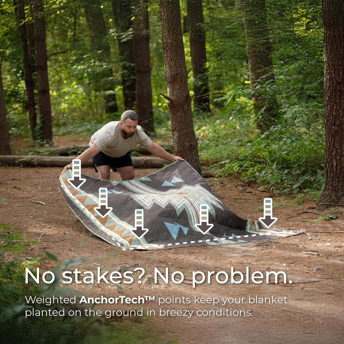 CORE Staydown Multipurpose Outdoor Blanket with Weighted Border