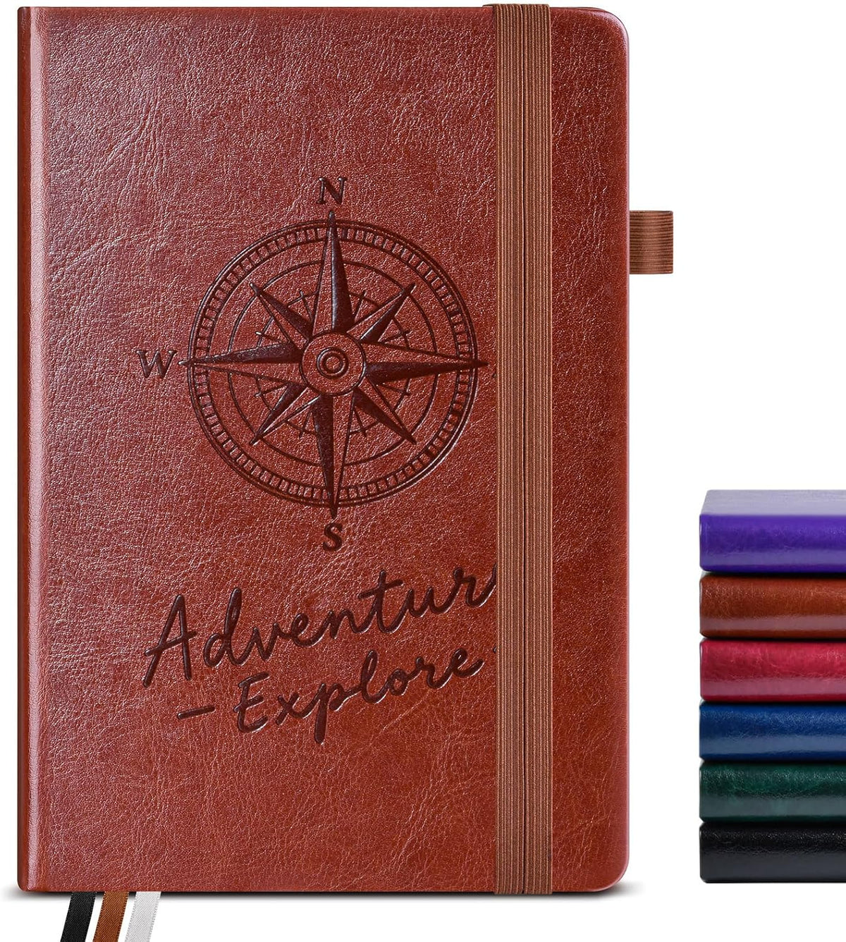 PAIBAS A5 Lined Journal, Leather Bound Notebook for Work & Travel 5.8"×8.5"