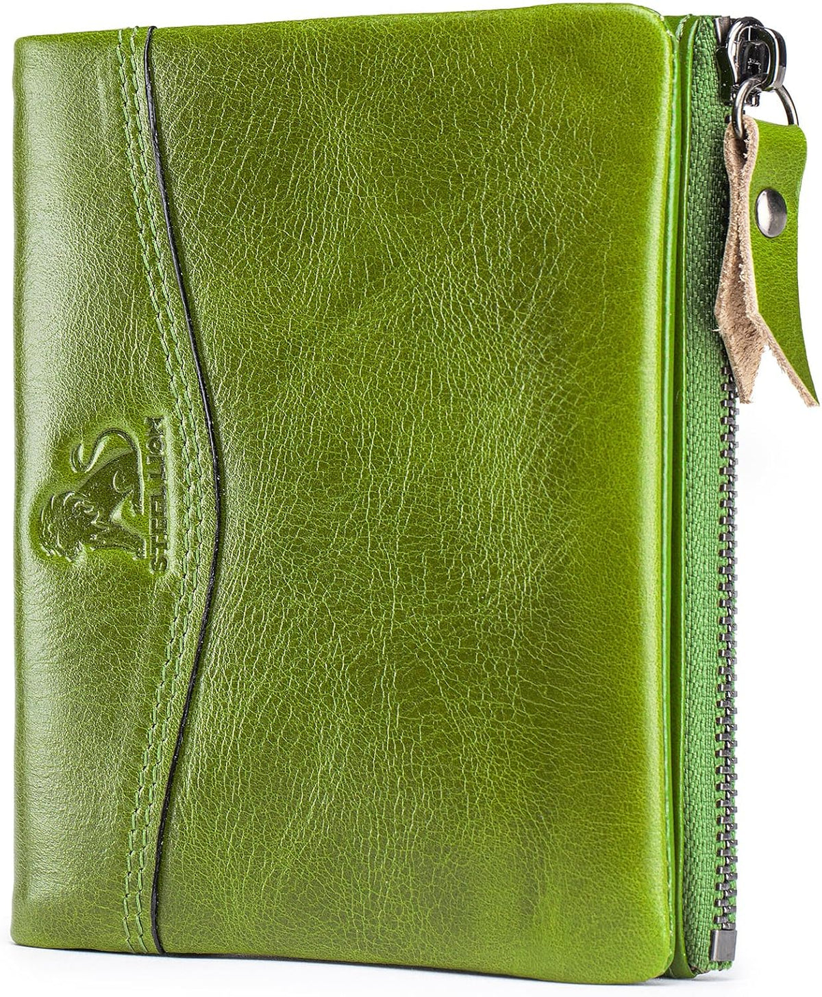 Wallet for Women, RFID Blocking Leather Zip Wallet, 10 Card Slots