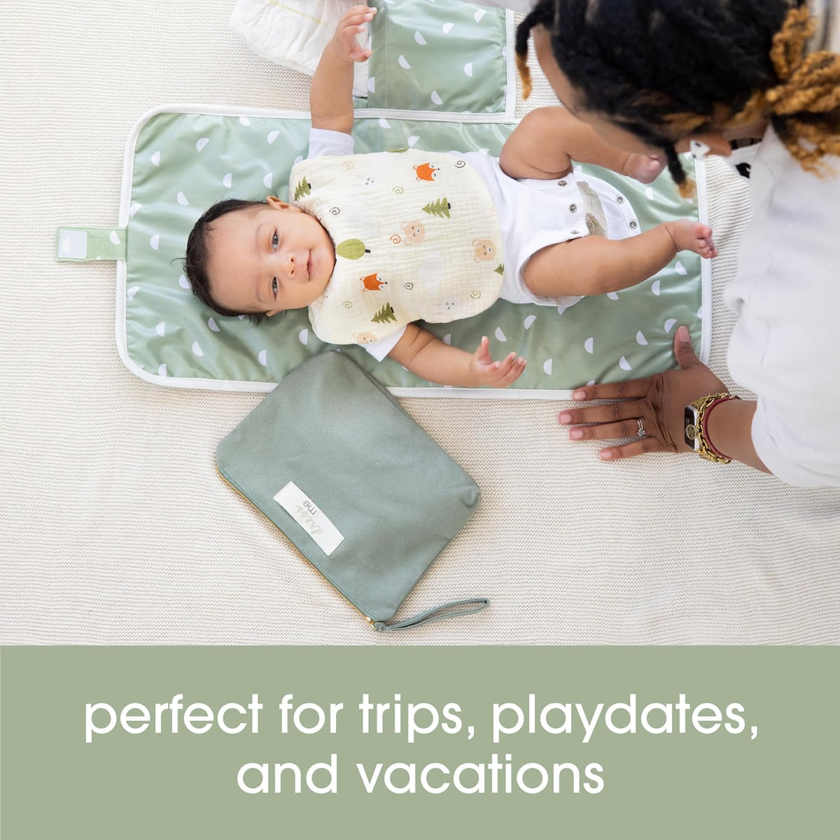 Pearhead Baby Diaper Bag Organizing Zipper Pouches, Set of 3