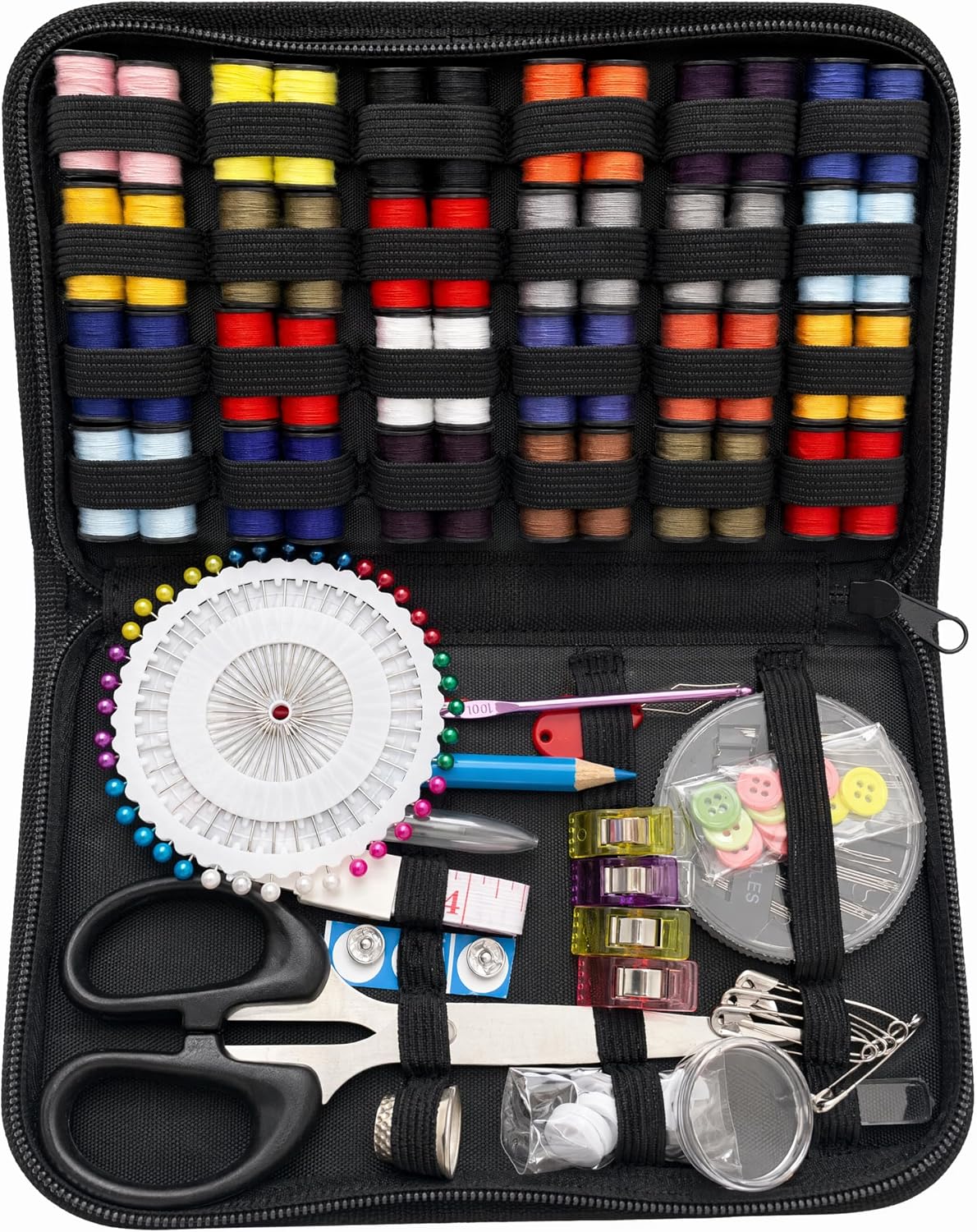 Gippome Mini Sewing Kit for Adults, 172pcs Portable Needle and Thread Kit