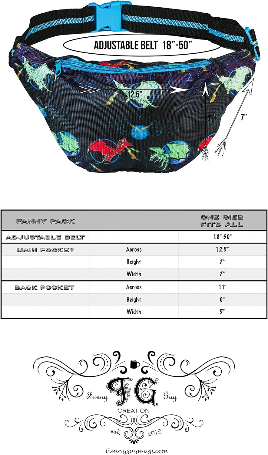 Funny Guy Mugs Dragon Fanny Pack - Space Dragon