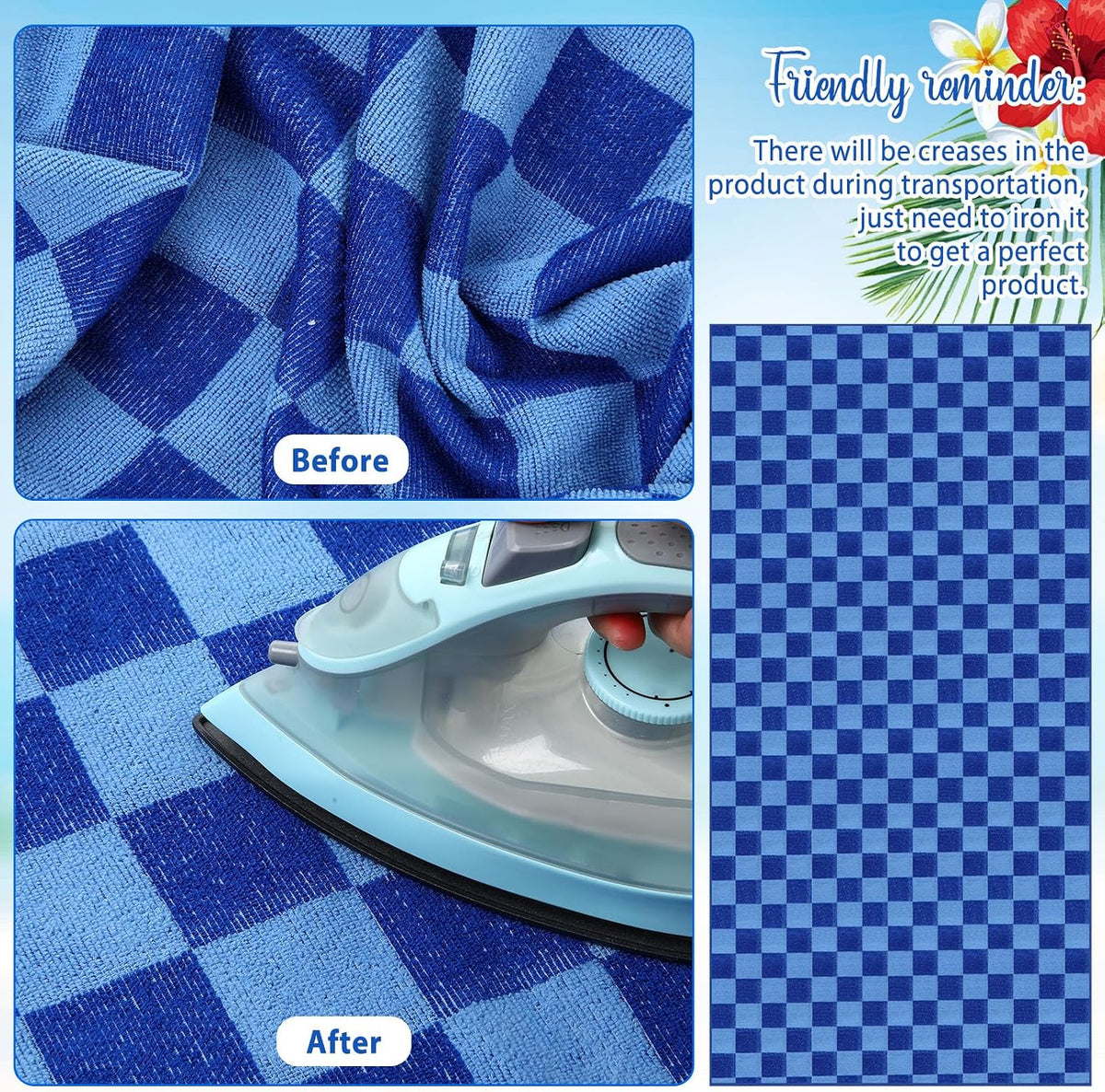 Peryiter 6 Pcs Oversized Microfiber Beach Towels Large Quick Dry Pool Towels Absorbent Camping Travel Blanket Set for Women Men Bath Beach(Classic Plaid,28 x 59 Inch,Navy Blue)