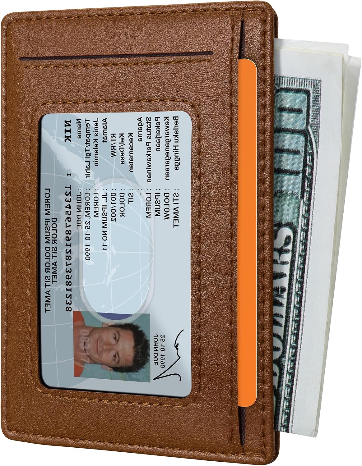 Travelambo Slim Minimalist Wallet for Men, RFID Blocking Credit Card Holder, Front Pocket ID Card Case, Gifts for Men, Husband, Boyfriend, Teenage