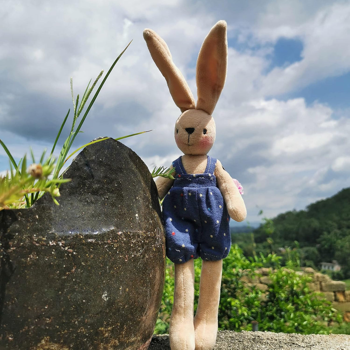 DIY Bunny Sewing Craft Kit, Handmade Fabric Project with Instructions