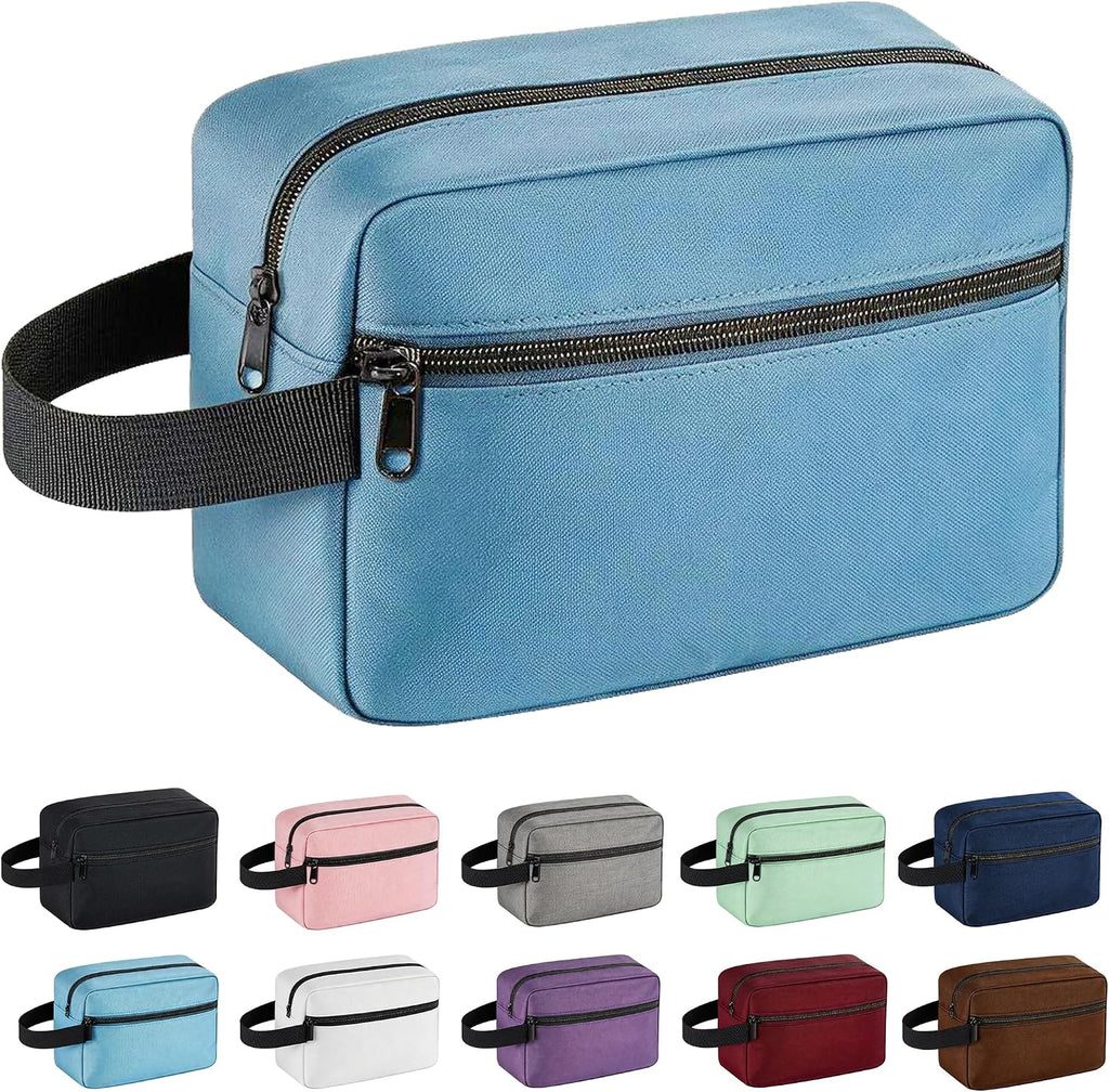 Travel Toiletry bag for Women and Men,Small Cosmetic Bag Hanging Lightweight Makeup Bag Small Tool Bag Travel Organizer accessories for Women Men - Light Blue