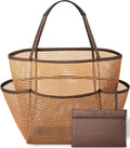 Cruise Essentials Beach Bag for Women, Mesh Tote with Detachable Pouch