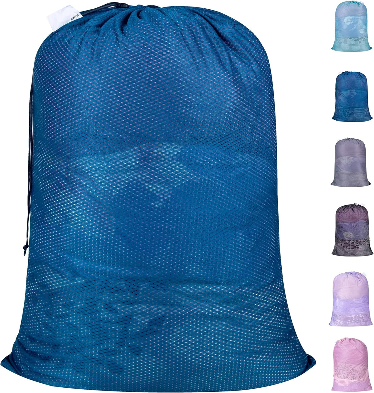 Polecasa Extra Heavy Duty Diamond Large Mesh Laundry Bag, 24x36", Blue