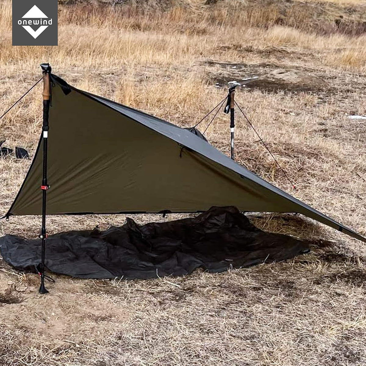 onewind Hooded Rain Poncho, Waterproof Silnylon Versatile Survival Shelter