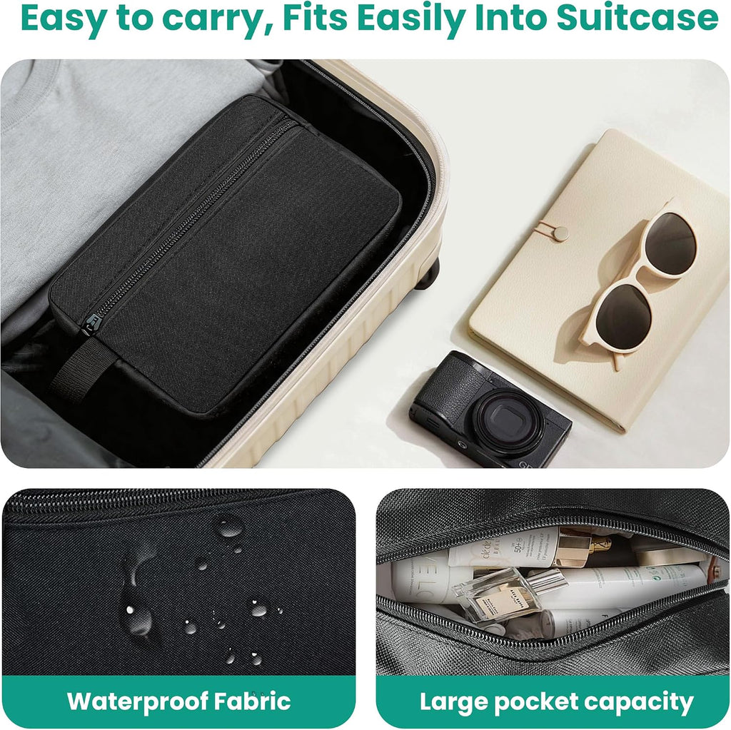 Travel Toiletry bag for Women and Men,Small Cosmetic Bag Hanging Lightweight Makeup Bag Small Tool Bag Travel Organizer accessories for Women Men - Light Blue