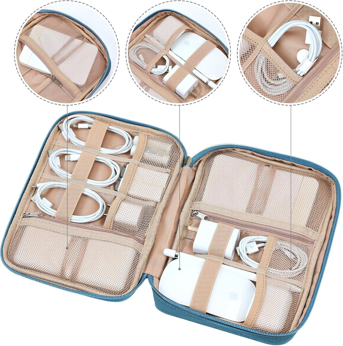 NISHEL Travel Cord Organizer, Electronic Cable Accessories Storage Bag