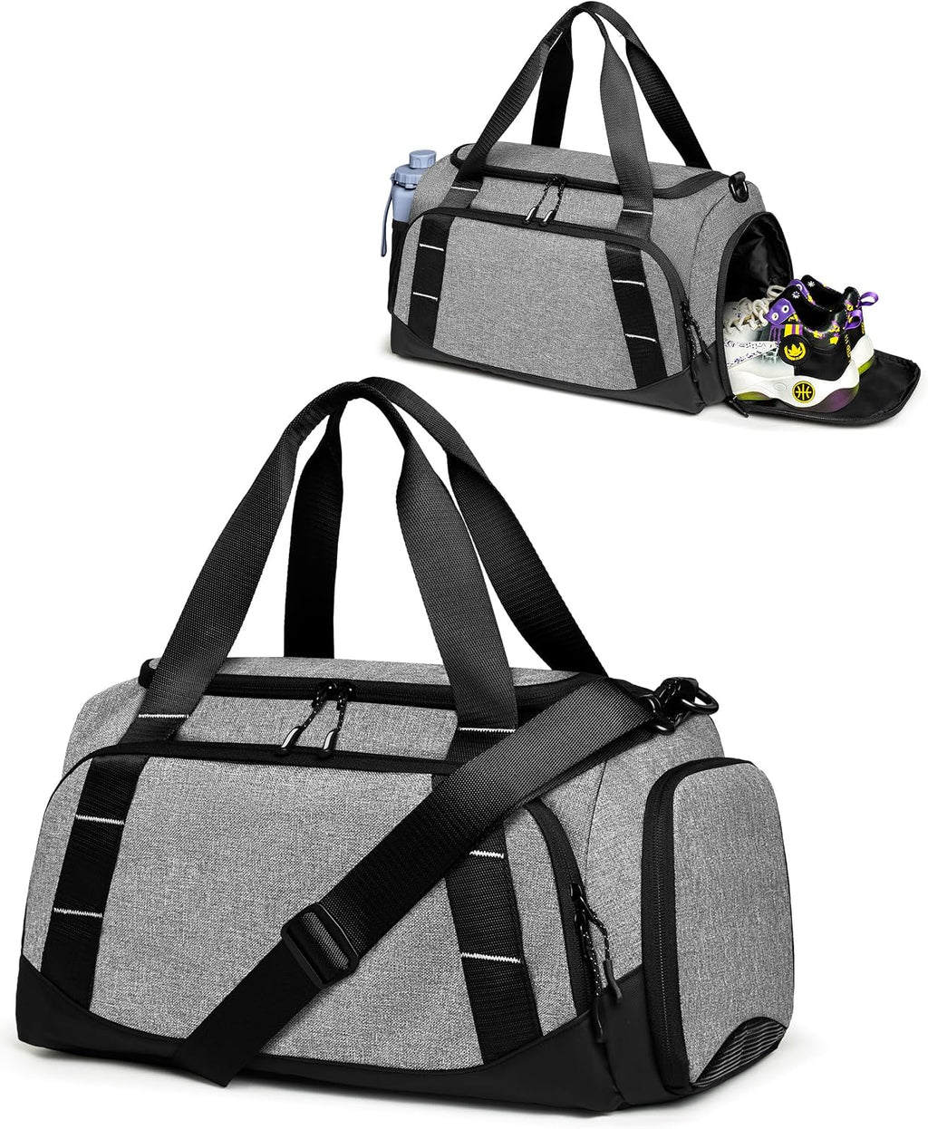 Small Gym Bag for Men, Travel Duffle Bag with Shoe Compartment