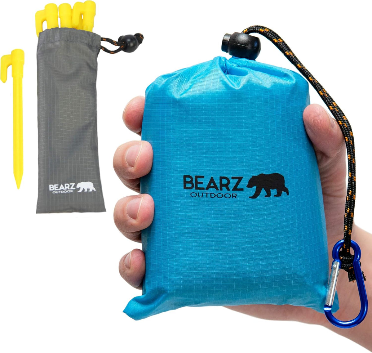 Pocket Blanket, Waterproof Travel Blanket, Blue, Medium, Synthetic, Modern, Picnic, Camping, Hiking