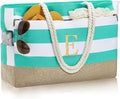 YOOLIFE Initial Beach Bag Waterproof Tote, Gifts for Women Her Birthday