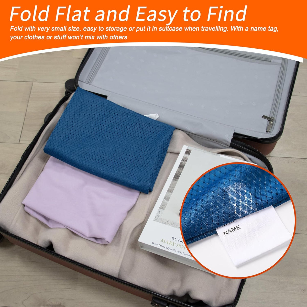 Polecasa 2 Pack Heavy Duty Diamond Mesh Laundry Bag, 24x36", Blue