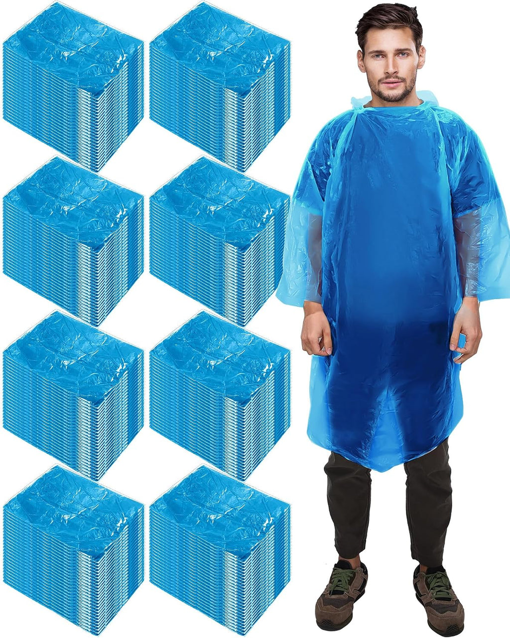 JaGely 120 Pack Disposable Rain Ponchos Bulk Adult Travel Gear