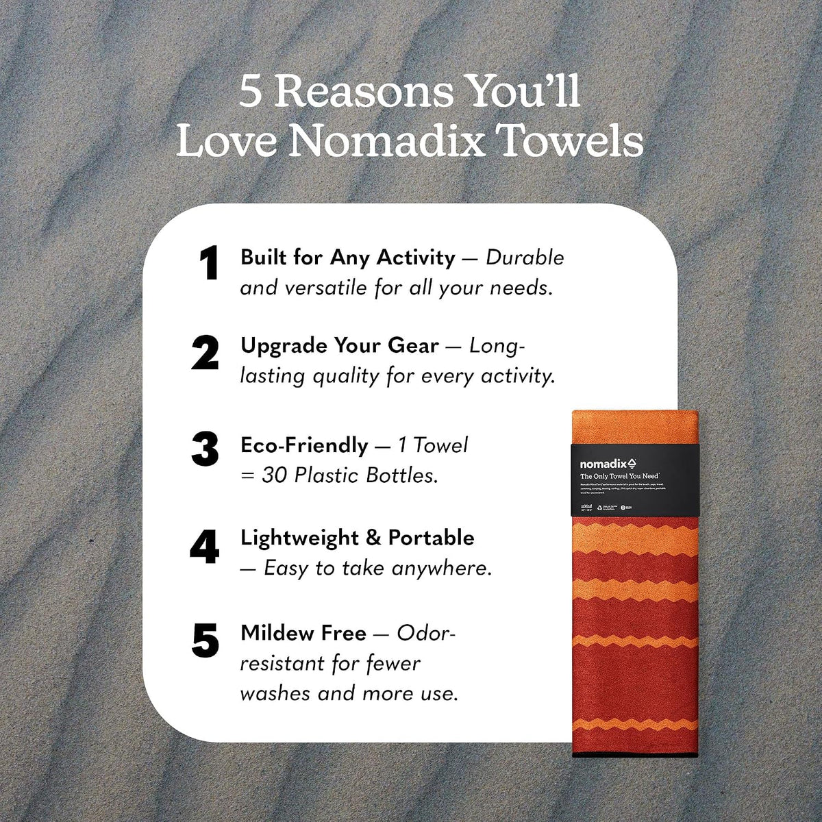 Nomadix Original Towel - National Parks- Perfect for Beach, Pool, Travel, Camping, Yoga - Made with Recycled Materials - Super Absorbent - Sand Resistant