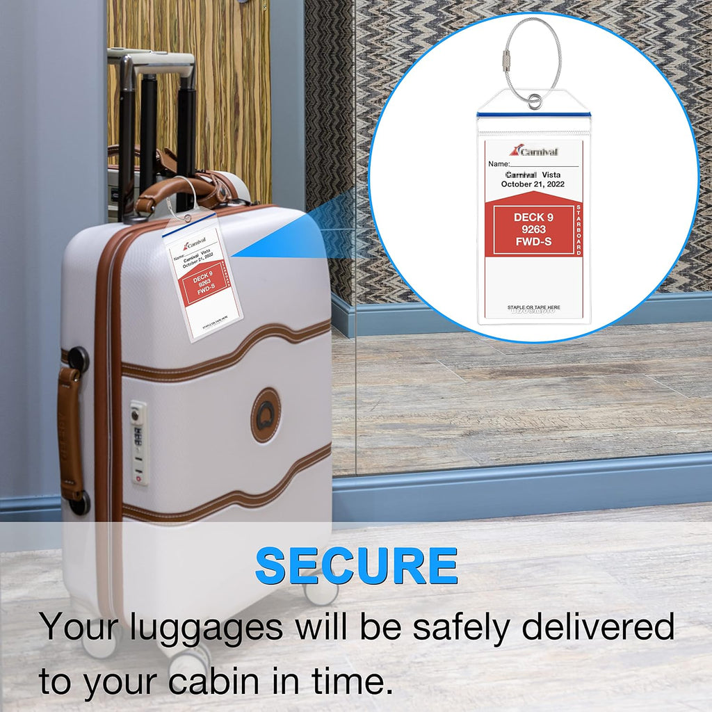 Wisdompro 5 Pack Cruise Luggage Tag Holder for Carnival, Princess, NCL, MSC