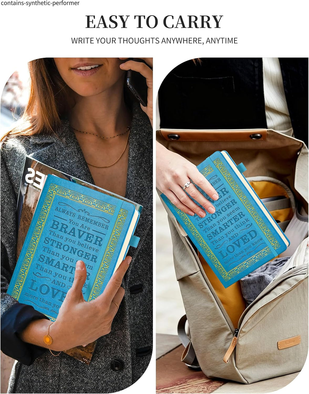 JOHSBYD Light blue Journal for Women - Dotted Journal Notebook