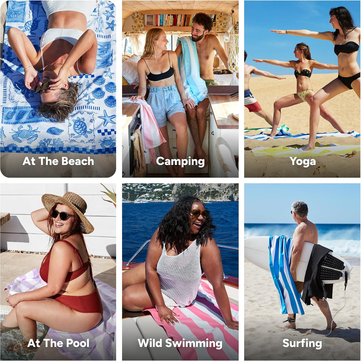 Dock & Bay Beach Towel - Quick Dry, Sand Free - Compact, Lightweight - 100% Recycled - Includes Bag - Grecian Shores - Extra Large (200x90cm, 78x35)