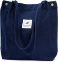 Corduroy Tote Bag Cute Tote Bags for Women Shoulder Bag with Inner Pocket for Work Beach Travel and Shopping Grocery