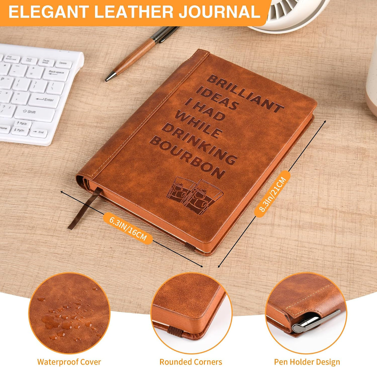 A5 Leather Hardcover Thick Journal Notebook Bourbon Gifts For Whiskey Lovers, Men, Women On Birthday Christmas For Travel,Work,Note Taking,288 Lined Pages A5 100gsm Paper(Bourbon Lovers)