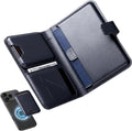 Stouchi Passport Holder with AirTag Slot, RFID Blocking Magnetic Case