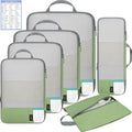 BAGAIL Lightweight Compression Packing Cubes for Travel, 6 Set,Matcha Green