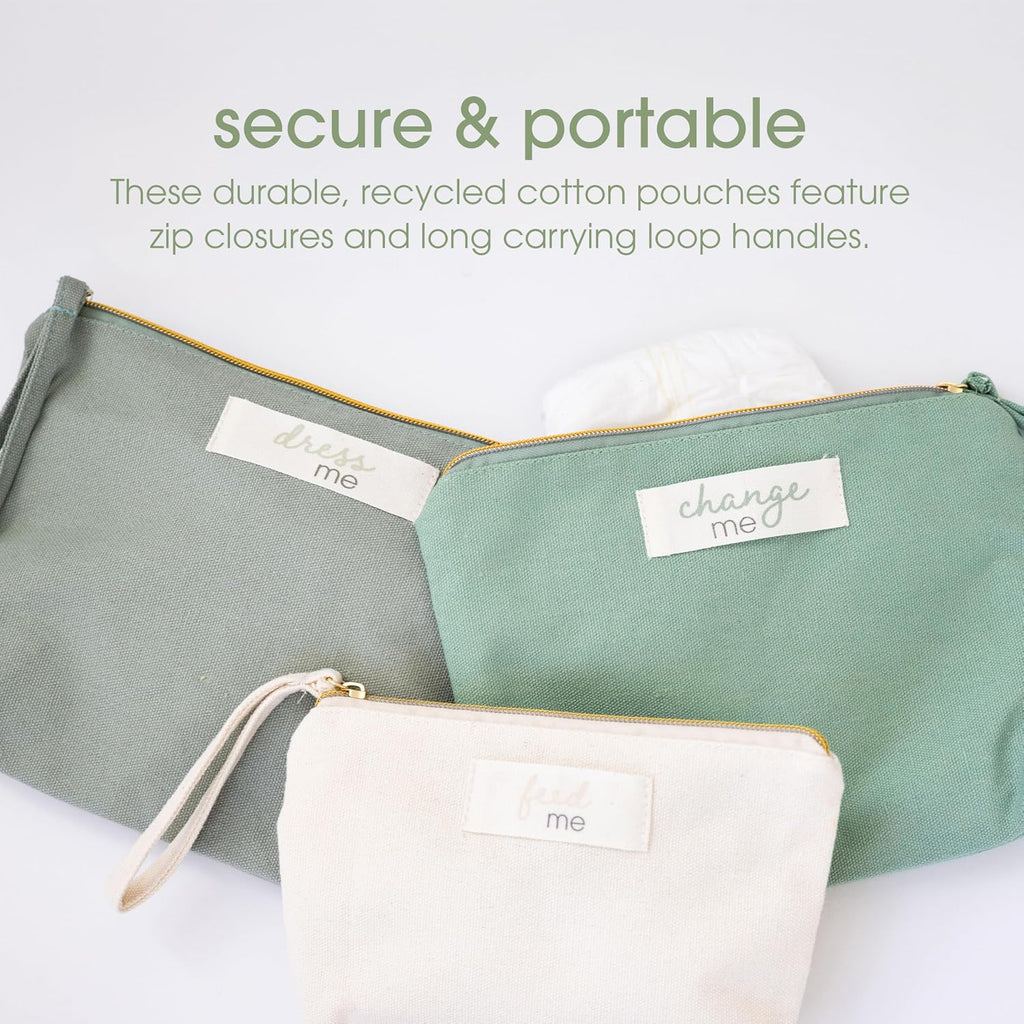 Pearhead Baby Diaper Bag Organizing Zipper Pouches, Set of 3