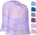 Polecasa 2 Pack Heavy Duty Diamond Mesh Laundry Bag, 24x36", Purple