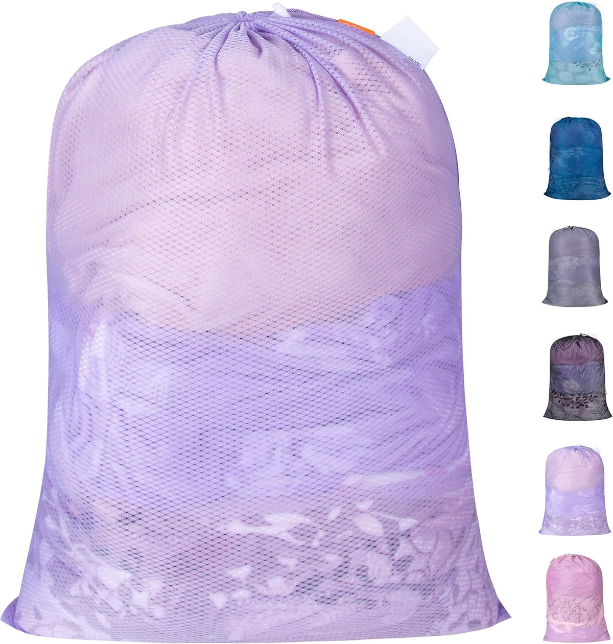 Polecasa Extra Heavy Duty Diamond Large Mesh Laundry Bag, 24x36", Purple