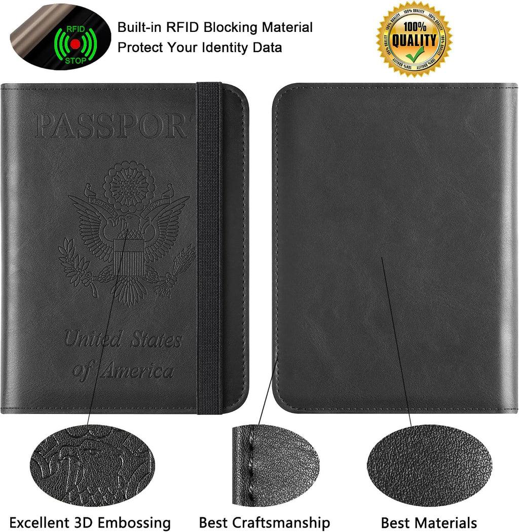 Passport Holder for Travel Essentials, RFID Passport Cover