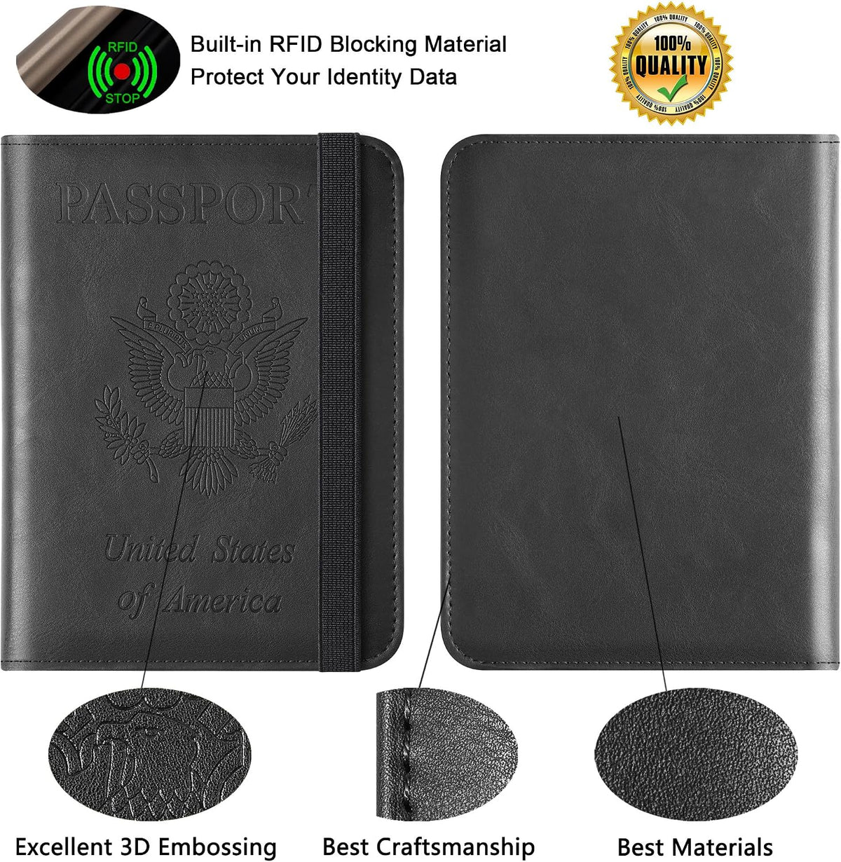 Passport Holder for Travel Essentials, RFID Passport Cover