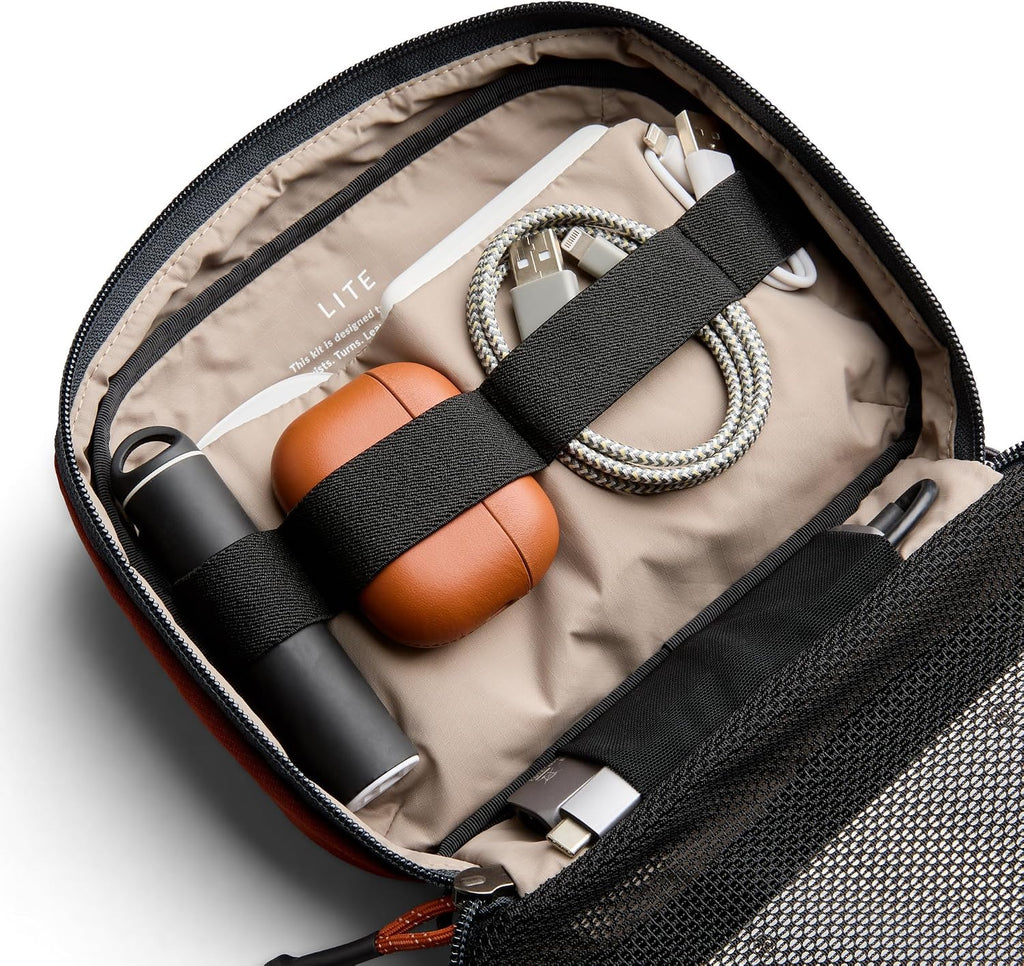 Bellroy Lite Tech Kit, Electronics Travel Organizer - Clay