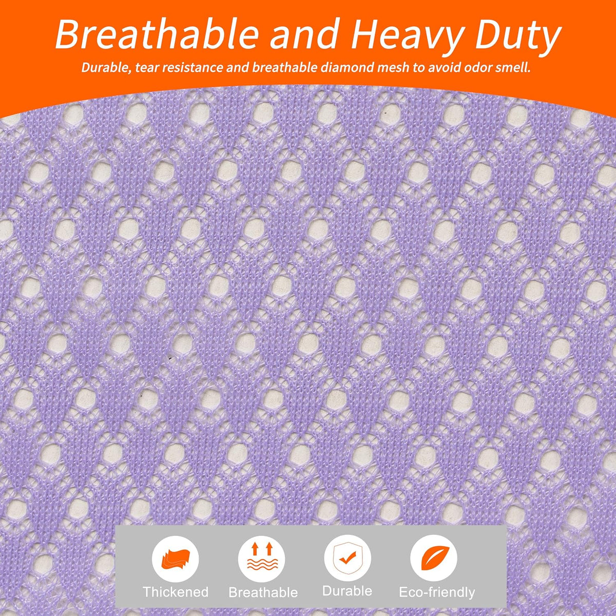 Polecasa Extra Heavy Duty Diamond Large Mesh Laundry Bag, 24x36", Purple