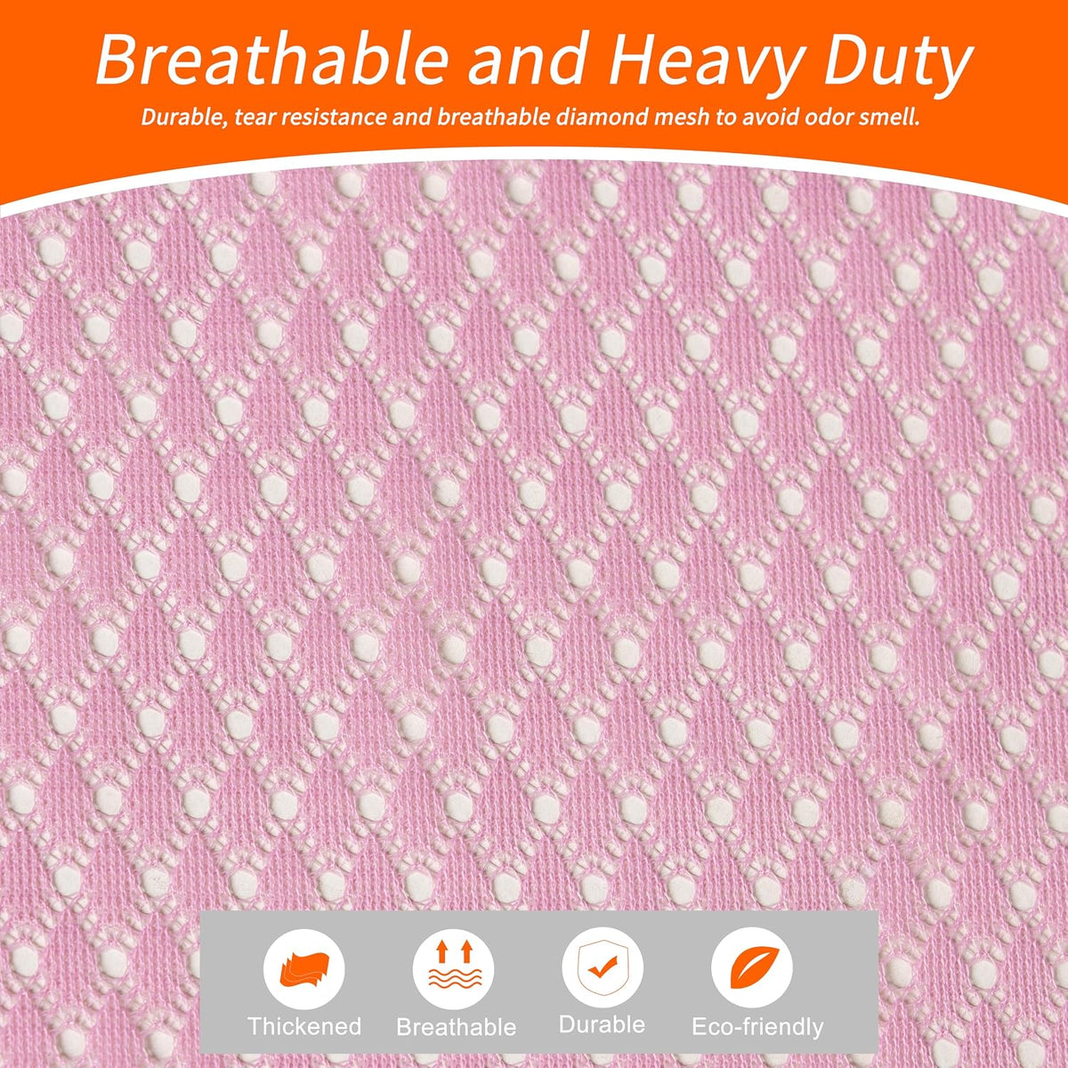 Polecasa Heavy Duty Diamond Mesh Laundry Bag, 24x36", Pink