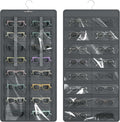 Hanging Sunglasses Organizer and Storage, 32 Slots Jewelry Holder, Gray