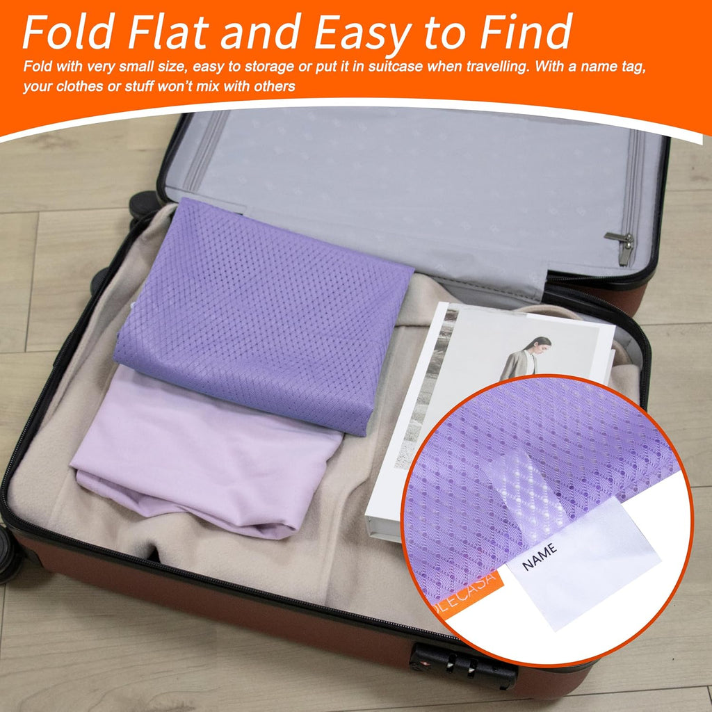Polecasa 2 Pack Heavy Duty Diamond Mesh Laundry Bag, 24x36", Purple