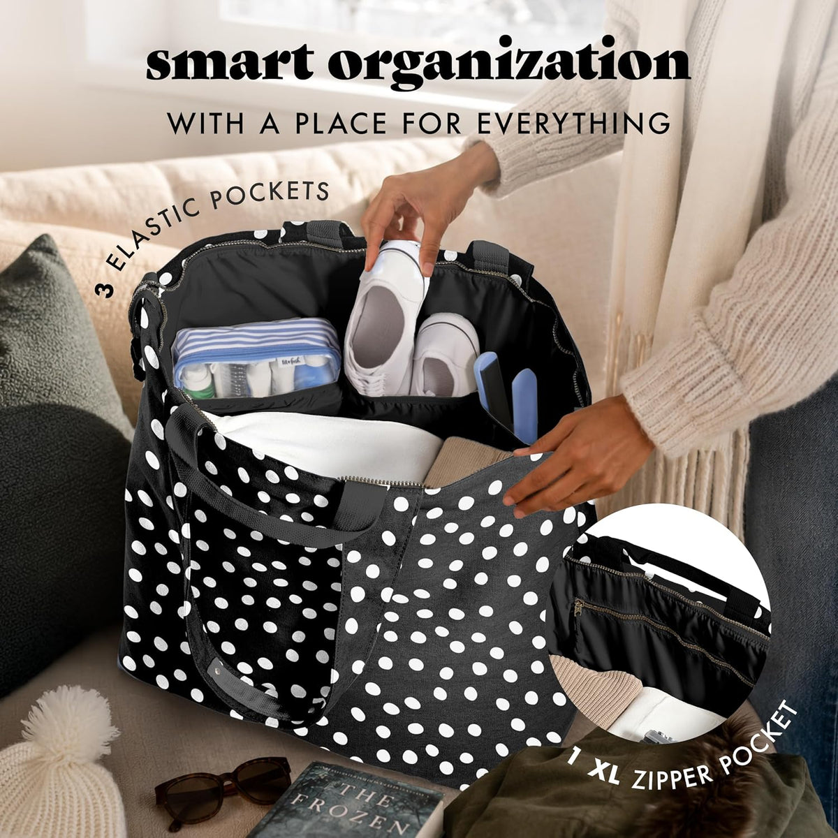 Fit & Fresh All The Things XL Tote Bag for Women, Beach Bag & Weekender