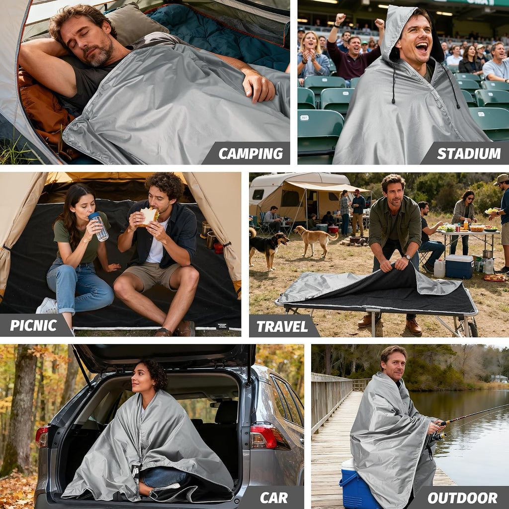 Large Waterproof Outdoor Stadium Blanket 80"x 58"