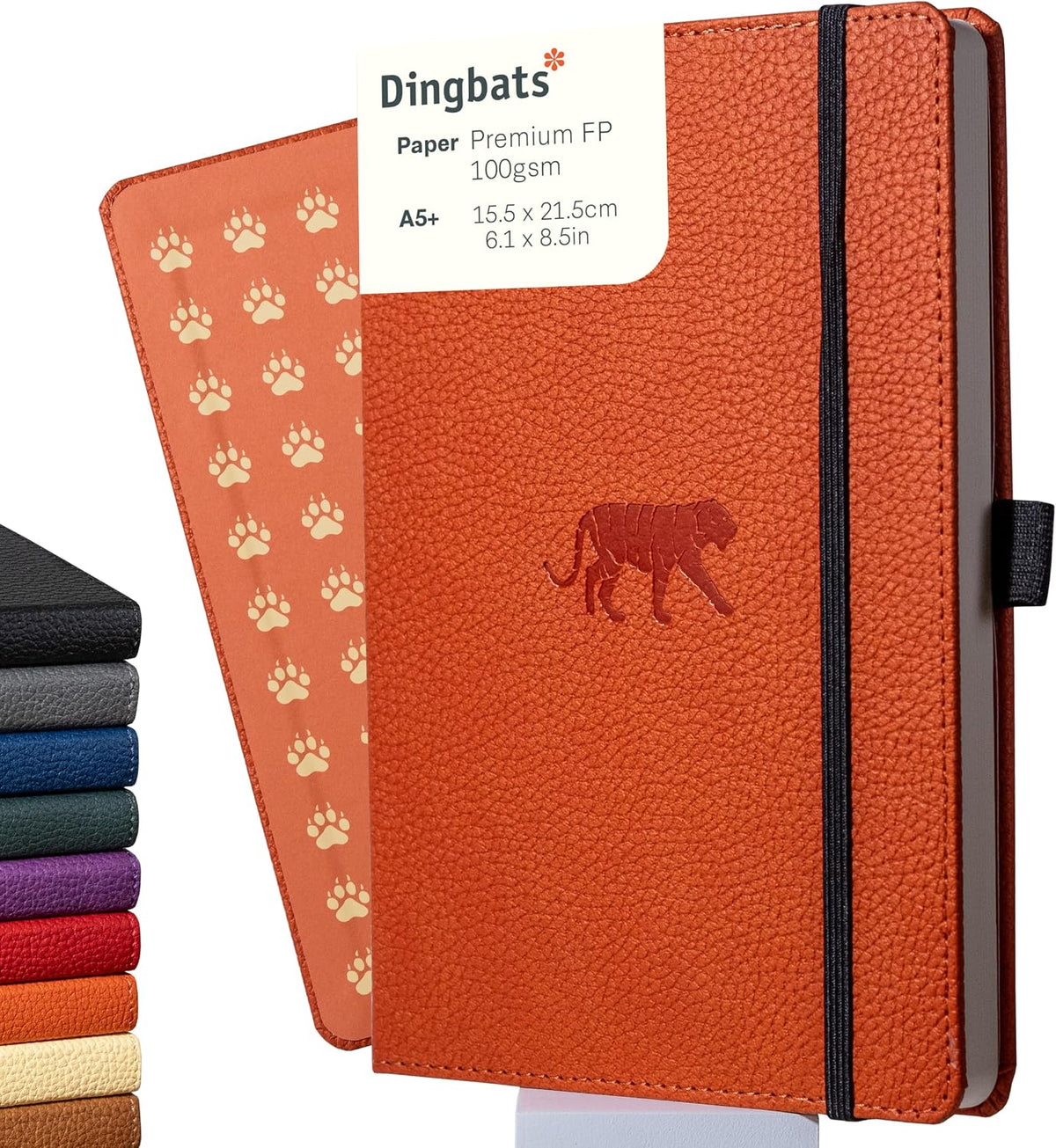 Dingbats A5 Wildlife Dotted Notebook Journal - Premium Vegan Leather Hardcover Executive Journal for Women & Men - Work, Note Taking, Writing & Travel