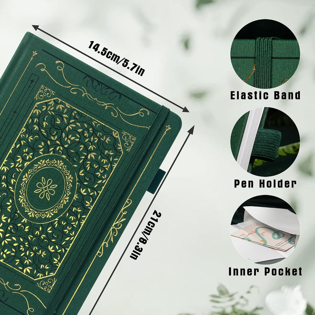TIEFOSSI Dotted Notebook, 160gsm Thick Paper, Hardcover Dot Grid Journals for Women Men, 192 pages, for Travel, School and Office Use