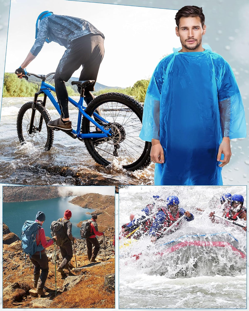 JaGely 120 Pack Disposable Rain Ponchos Bulk Adult Travel Gear
