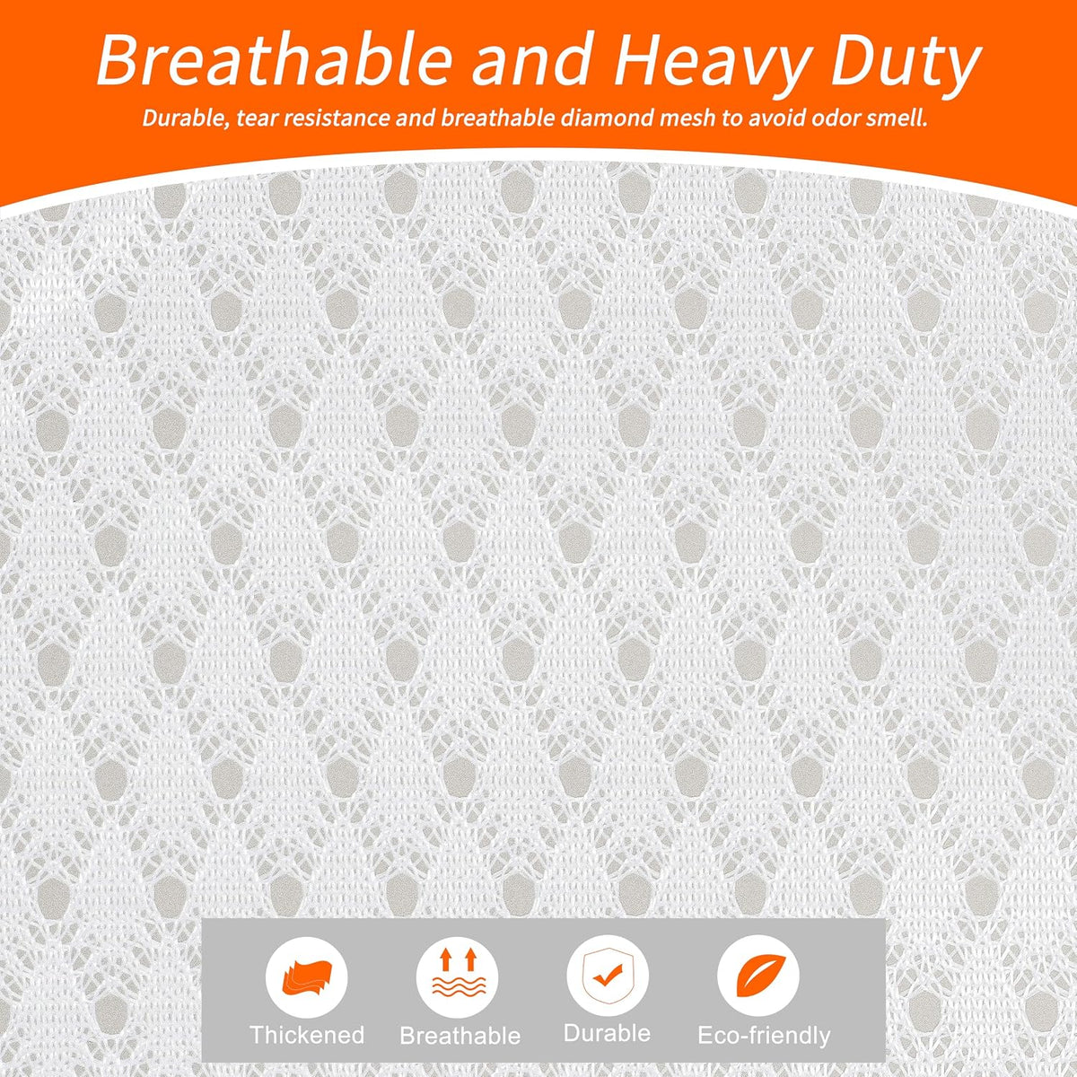 Polecasa 2 Pack Heavy Duty Diamond Large Mesh Laundry Bag, 24x36", White