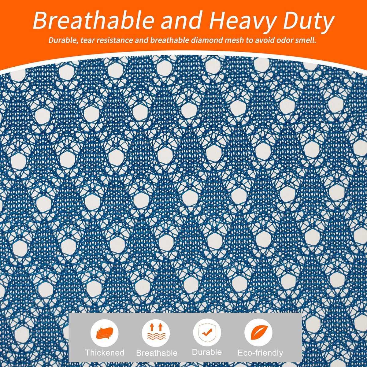 Polecasa Extra Heavy Duty Diamond Large Mesh Laundry Bag, 24x36", Blue